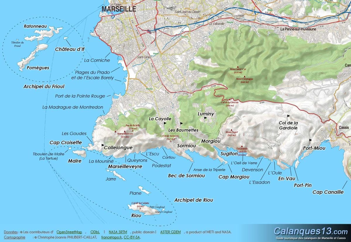 địa lý bản đồ của Marseille