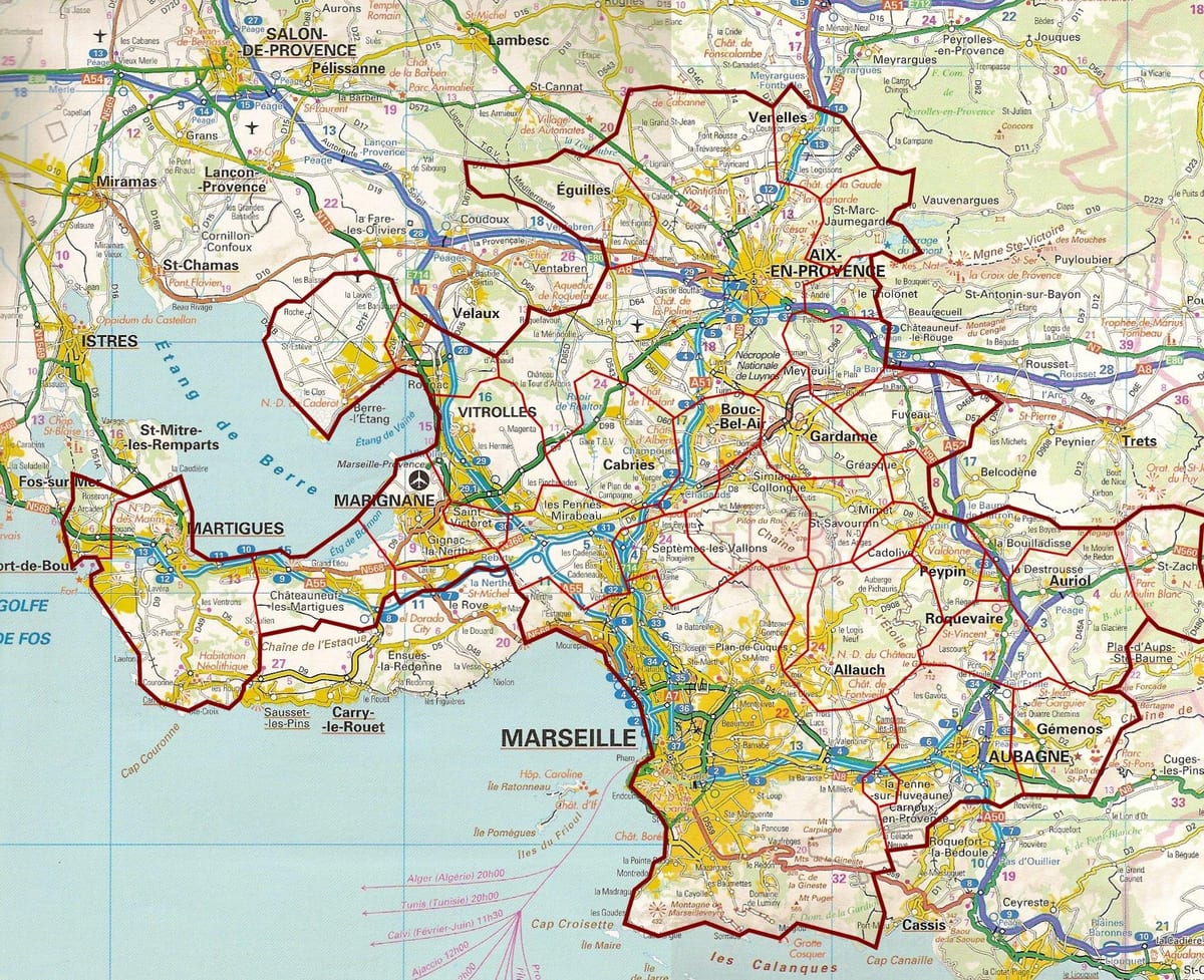bản đồ của Marseille đường
