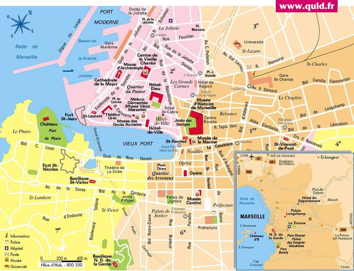 Marseille, pháp bản đồ của thành phố