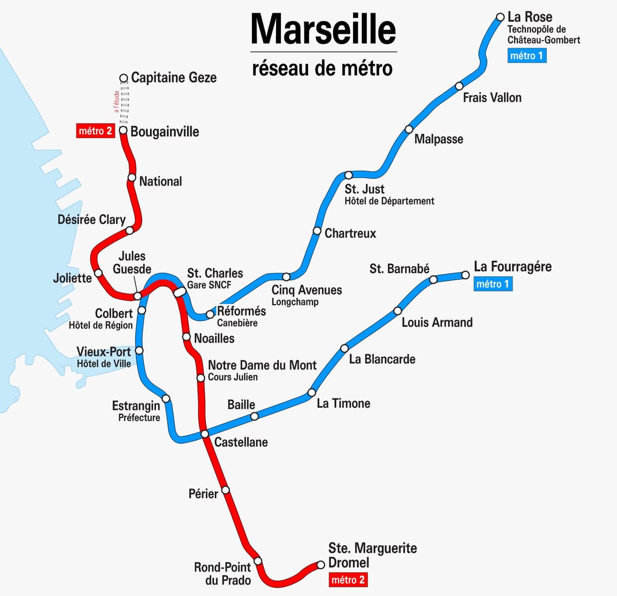 bản đồ của Marseille tàu điện ngầm