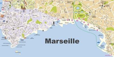 Marseille bãi biển bản đồ