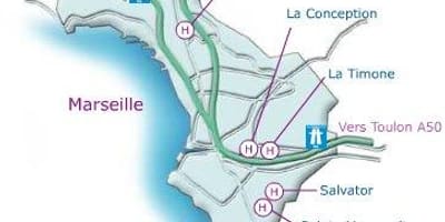 Bản đồ của Marseille bệnh viện